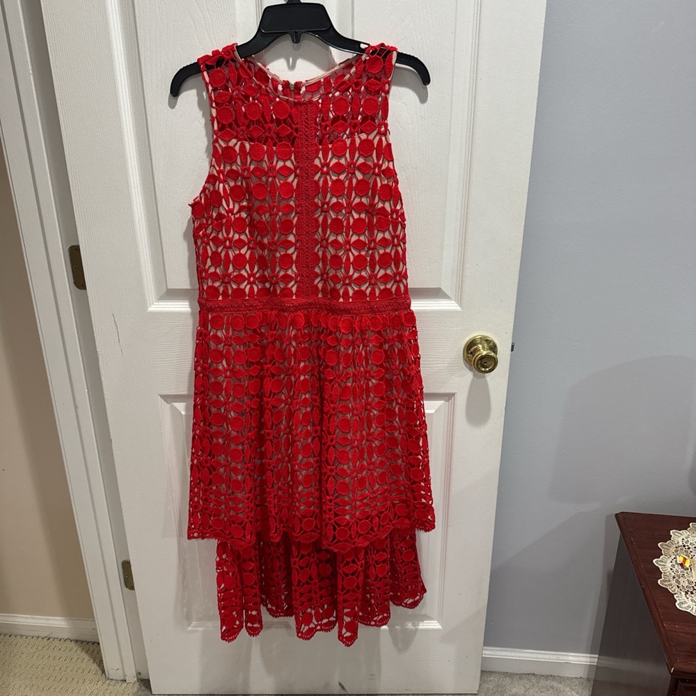 Elegant Red Lace Dress